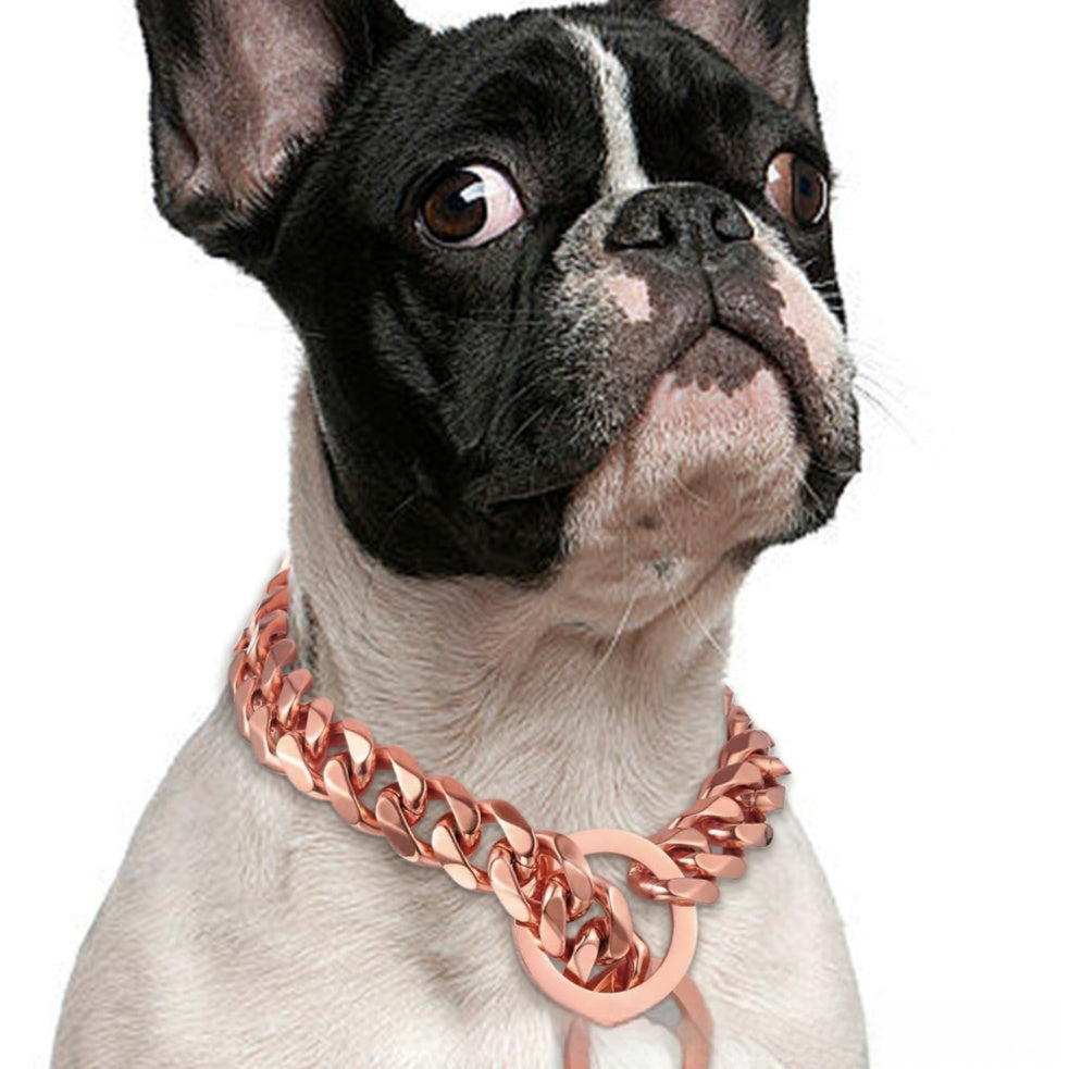 Titanium Steel Pet 15mm Gold Dog Leash