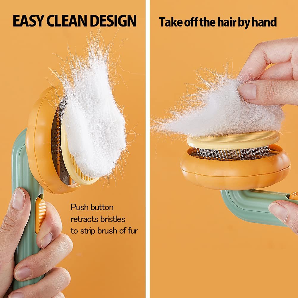Pet Pumpkin Hair Slicker Brush