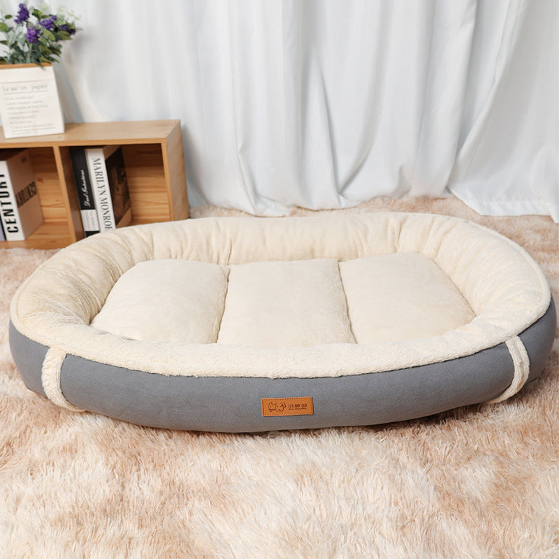 Linen Round Nest Non-slip Pet Bed