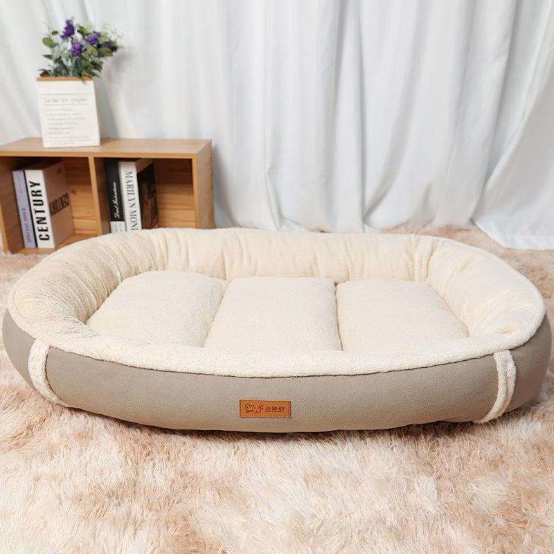 Linen Round Nest Non-slip Pet Bed