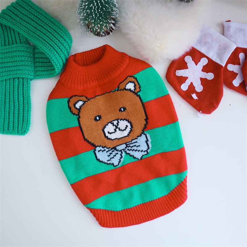 Christmas Knitted Sweater For Pet Clothing