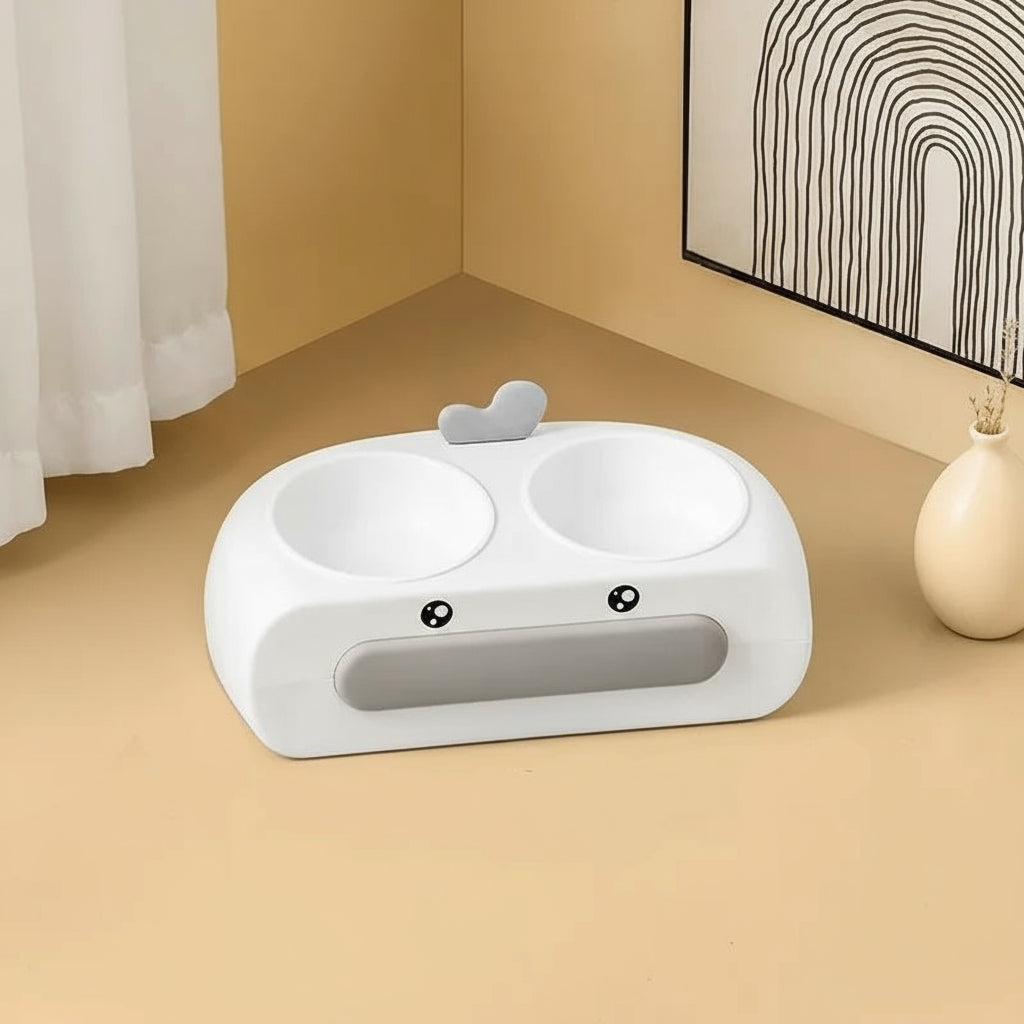 Duck Design Pet Double Feeding Bowl