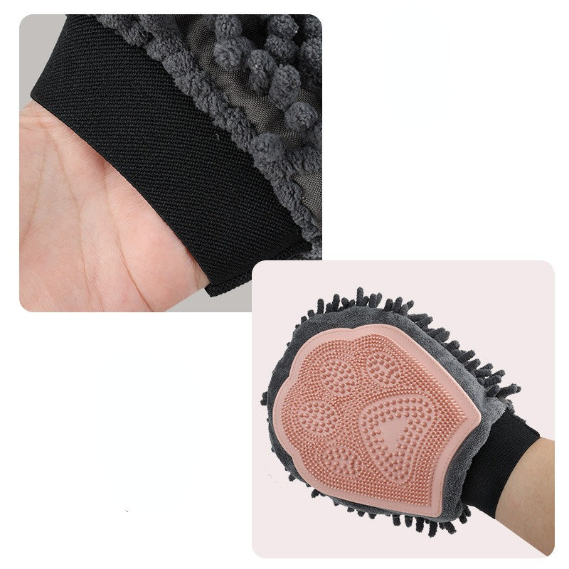 Pet Bathing Brush 2-in-1 Grooming Gloves