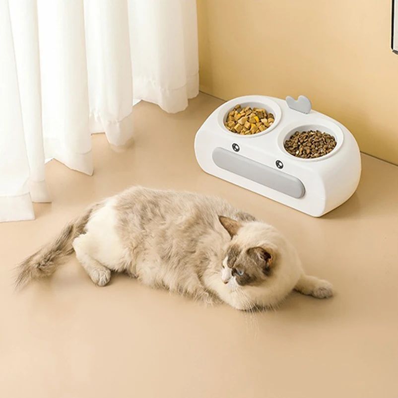 Duck Design Pet Double Feeding Bowl