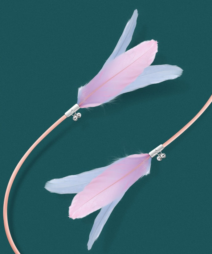 Pet Feather Teasing Stick Toy