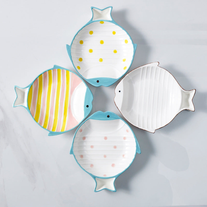 Fish-shaped Ceramic Feeding Bowl