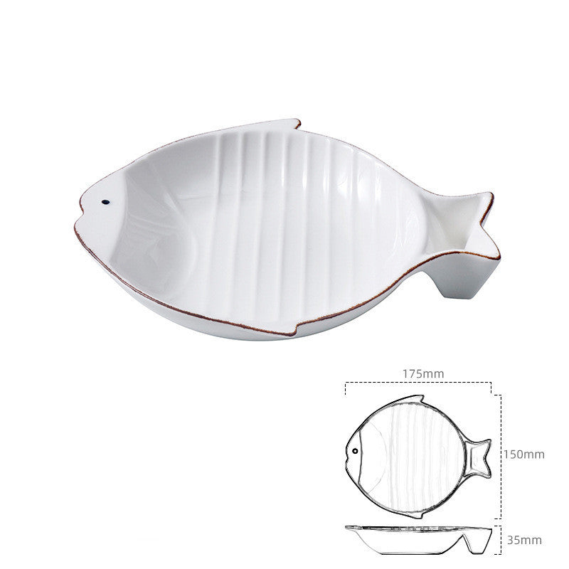 Fish-shaped Ceramic Feeding Bowl