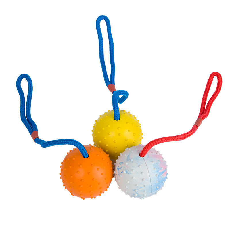 Pet Dog Training Ball With Rope Rubber Toy