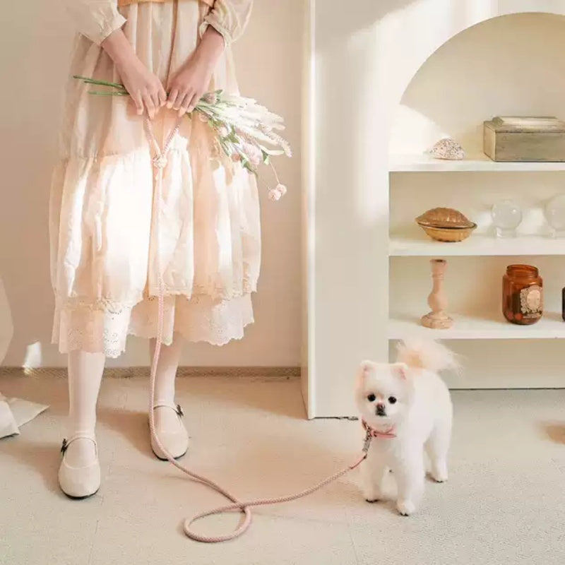 Leather Hand Holding Rope Dog Leash