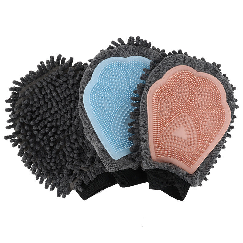 Pet Bathing Brush 2-in-1 Grooming Gloves